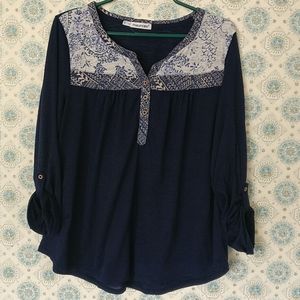 Maurices Floral and Navy Top